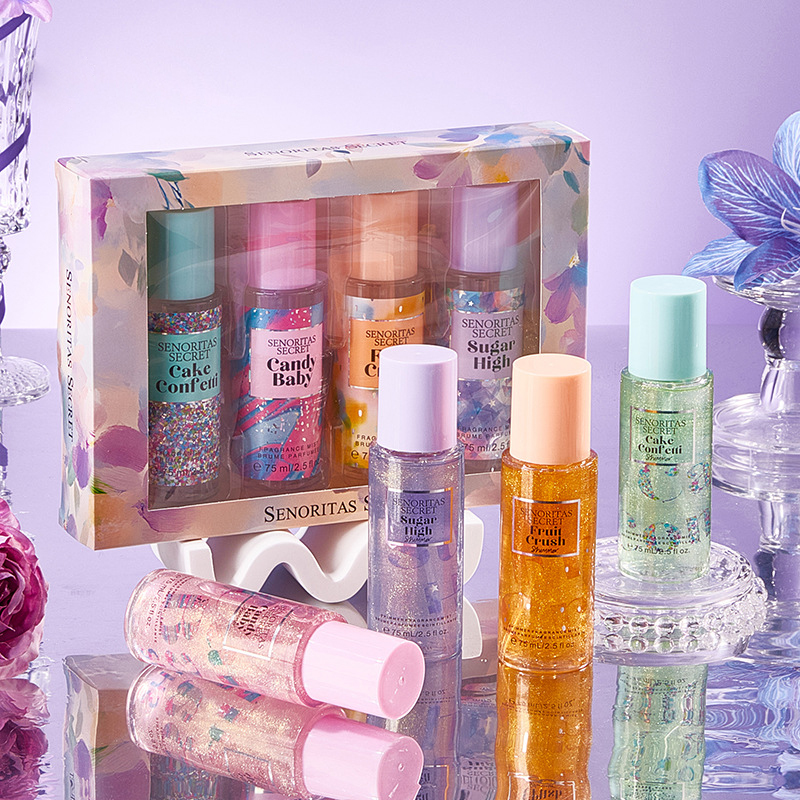 4 pièces 75ml * 4 Eau De Parfum florale vaporisateur corporel femme fruité 75ml brume corporelle coffret cadeau