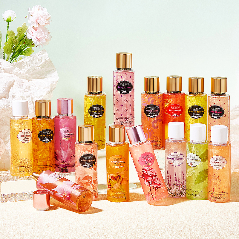 Spray corporel parfumé à paillettes, 250ml, Spray scintillant, parfum Floral, brume Fine, pour femmes